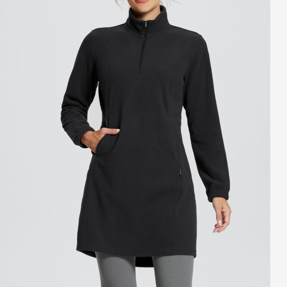Baleaf Long-Sleeve Quarter Zip Thermal Tunic Dress